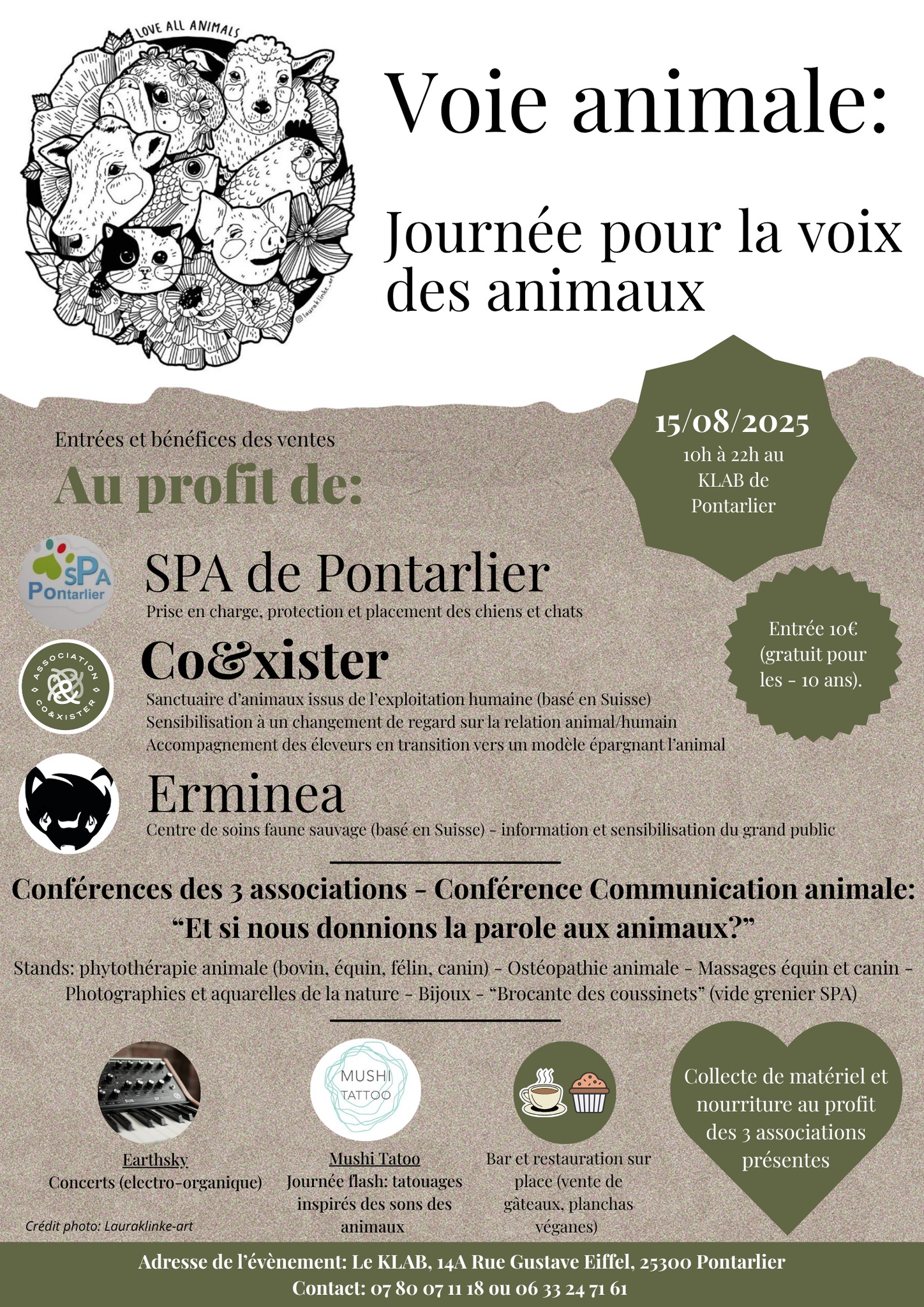 évènement pour la SPA le 15 aout 2025 à Pontarlier