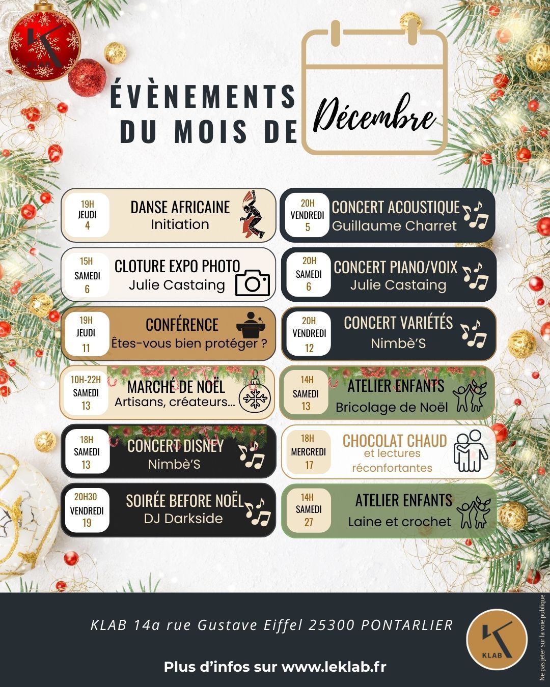 évènements culturels en Décembre 2025 au Klab à Pontarlier (25)